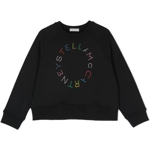 Kinder Schwarzer Pullover Crew Neck Logo - Stella Mccartney - Modalova