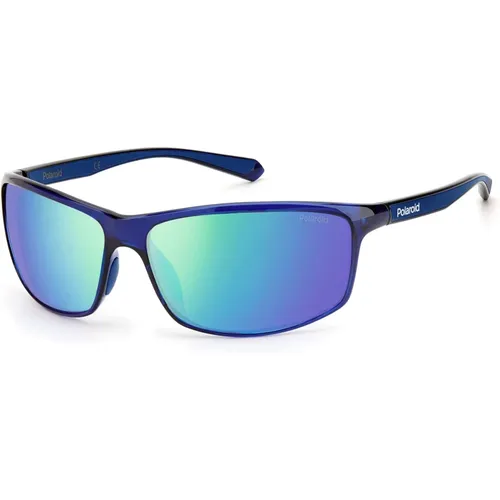 Blau/Graugrün Spiegel Polarisierte Sonnenbrille , unisex, Größe: 63 MM - Polaroid - Modalova