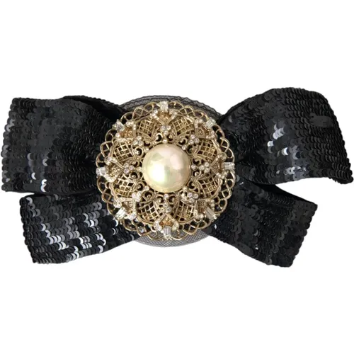 Sequin Pearl Handmade Brooch Hairpin , unisex, Sizes: ONE SIZE - Dolce & Gabbana - Modalova