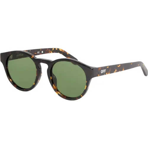 Oakland Sunglasses Green Havana Frame , unisex, Sizes: 51 MM - Off White - Modalova