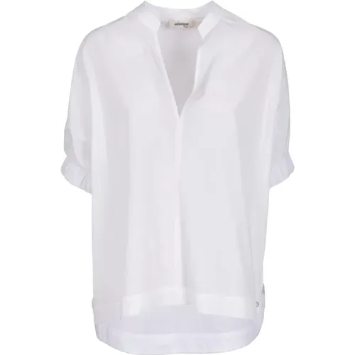 Weiße Bluse mit V-Ausschnitt , Damen, Größe: S - Ottod'Ame - Modalova