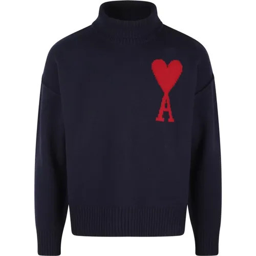 Red Heart Intarsia Wool Sweater , male, Sizes: M, S, L - Ami Paris - Modalova