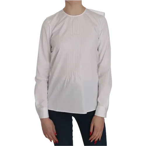 Schickes Weißes Baumwoll-Crew-Neck-Top - Dsquared2 - Modalova