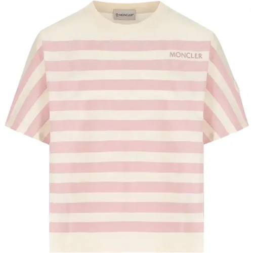 Gestreiftes Kinder Cropped T-Shirt - Moncler - Modalova