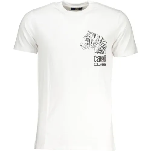 Print Logo Kurzarm T-Shirt , Herren, Größe: 2XL - Cavalli Class - Modalova