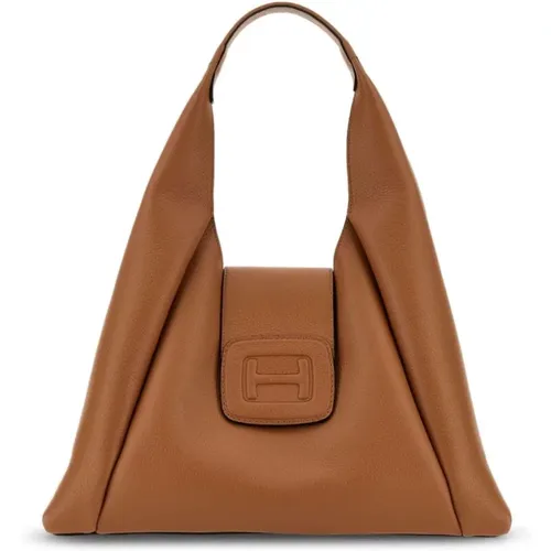 Butterscotch Braune Leder Tasche - Hogan - Modalova