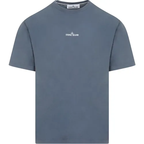 Dunkelblaues T-Shirt V0024 , Herren, Größe: L - Stone Island - Modalova