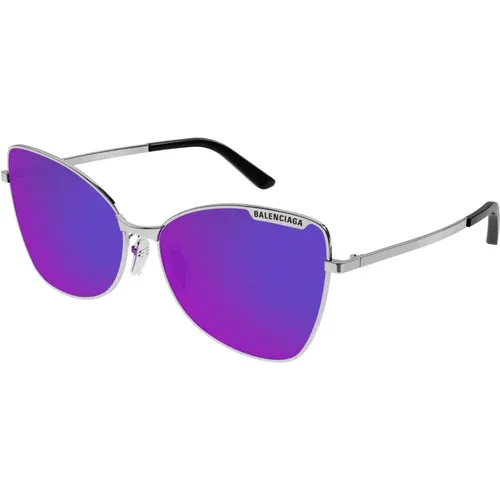 Stilvolle Gunmetal/Violet Sonnenbrille,Sunglasses - Balenciaga - Modalova