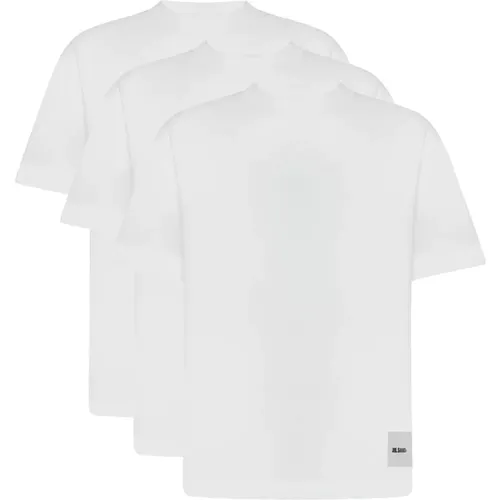 Logo Patch T-Shirt Set Weiß Blau , Damen, Größe: XS - Jil Sander - Modalova