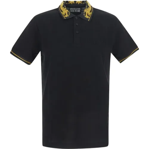 Polo-Shirt mit Printkragen , Herren, Größe: S - Versace Jeans Couture - Modalova