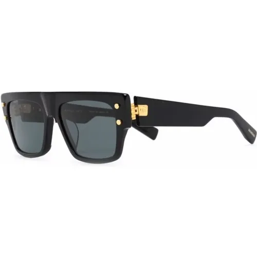 Schwarze Sonnenbrille mit Originalzubehör , unisex, Größe: 56 MM - Balmain - Modalova