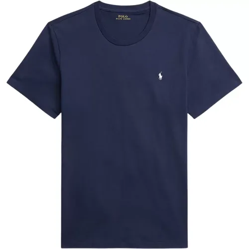 Geripptes Polo-Shirt mit Rundhalsausschnitt , Herren, Größe: L - Ralph Lauren - Modalova