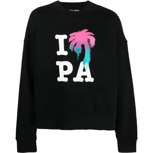 Graphic Print Crew Sweatshirt , male, Sizes: XL - Palm Angels - Modalova