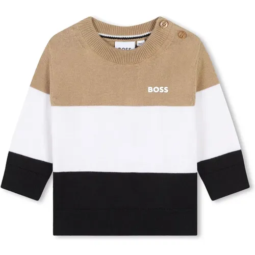 Dreifarbiges Baumwollstrickpullover - Hugo Boss - Modalova