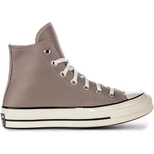 Grey Leather Hi-Top Sneakers , female, Sizes: 11 1/2 UK, 6 UK, 4 1/2 UK, 5 UK, 10 UK, 9 1/2 UK, 12 UK, 6 1/2 UK, 8 UK, 11 UK, 9 UK, 8 1/2 UK, 7 UK, 4 - Converse - Modalova