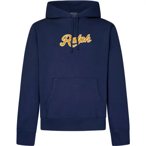 Blaues Sweatshirt Aw24 Moderner Schnitt Logo Patch , Herren, Größe: M - Polo Ralph Lauren - Modalova