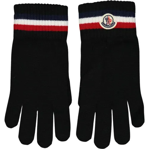 Logo Wollhandschuhe Tricolor-Borte - Moncler - Modalova