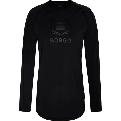 Siracusa Longlap Nero Nero T-Shirt , Herren, Größe: S - Borgo - Modalova