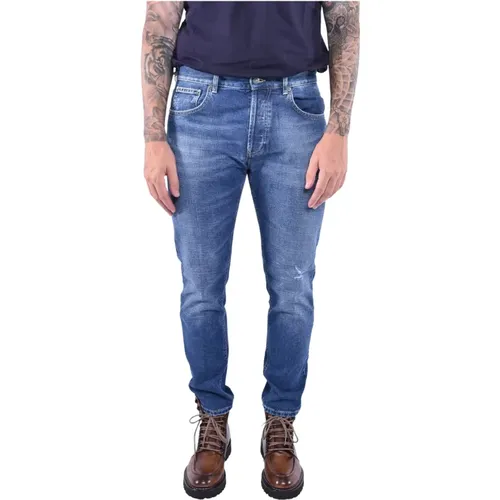 Blaue Slim Fit Karottenjeans , Herren, Größe: W29 - Dondup - Modalova