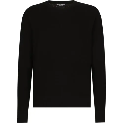 Schwarzer Pullover mit Rundhalsausschnitt - Dolce & Gabbana - Modalova