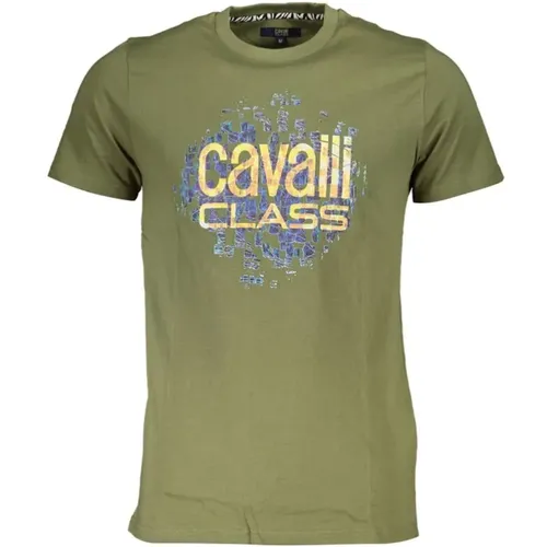 Druck Logo Kurzarm Tee , Herren, Größe: XL - Cavalli Class - Modalova