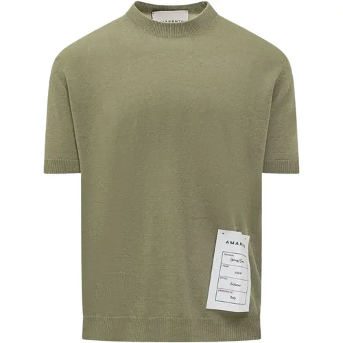 Cotton Linen Ribbed Half Sleeve Top , male, Sizes: S, M, L - Amaránto - Modalova