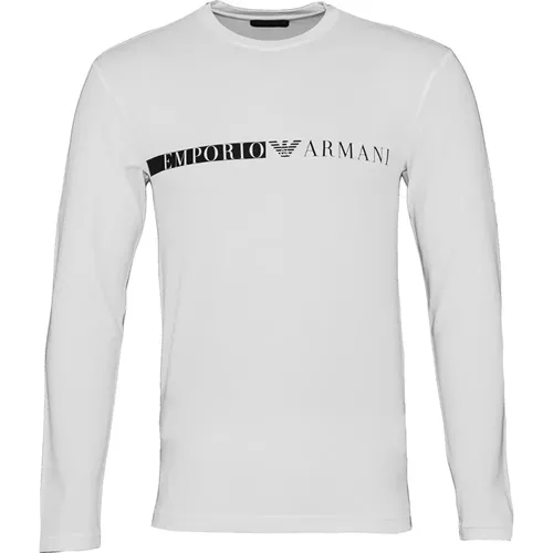 Langarmshirt mit Logo-Print und Rundhals , Herren, Größe: XL - Emporio Armani - Modalova