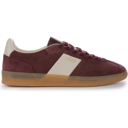 Suede Tennis Shoes Maroon Men , male, Sizes: 9 UK, 10 UK, 11 UK, 8 UK, 7 UK - Boss - Modalova