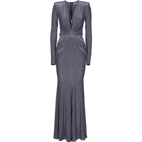 Dresses Grey , female, Sizes: M, XS, L - Elisabetta Franchi - Modalova