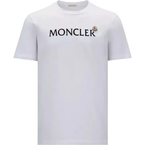 Logo Print Cotton T-Shirt , male, Sizes: L - Moncler - Modalova