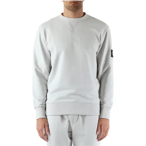 Cotton sweatshirt with logo patch , male, Sizes: S, XL, 2XL, M, L - Calvin Klein Jeans - Modalova