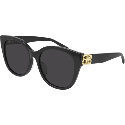 Gold Grey Sunglasses Bb0103Sa , female, Sizes: 57 MM - Balenciaga - Modalova