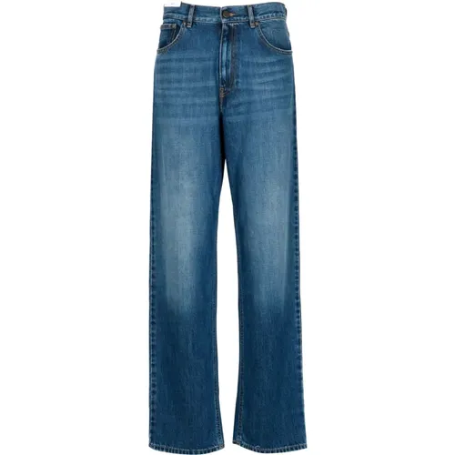High Waist Wide Leg Denim Jeans , Damen, Größe: W29 - PT Torino - Modalova