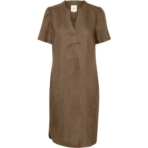 Simple Linen Dress Canteen , female, Sizes: XL - Part Two - Modalova