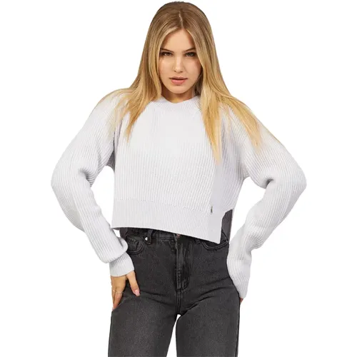 Weißer Pullover mit Doppellänge , Damen, Größe: M - PATRIZIA PEPE - Modalova