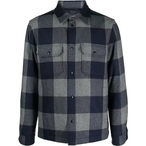 Check-Pattern Shirt Jacket , male, Sizes: S - Woolrich - Modalova