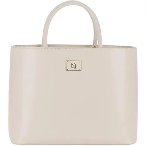 Medium Shopper Bag with Removable Strap and Internal Pouch , female, Sizes: ONE SIZE - Elisabetta Franchi - Modalova