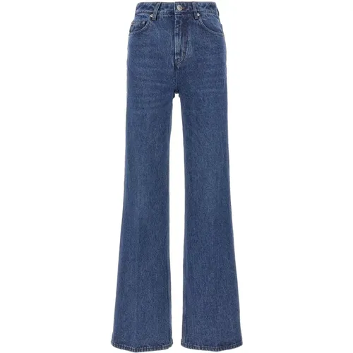 Ausgestellte Baumwoll-Denim-Jeans Blau , Damen, Größe: W26 - Ami Paris - Modalova