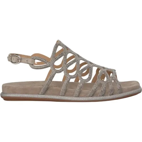 Glitter Interlaced Flat Sandal , female, Sizes: 5 UK, 6 UK - Alma en Pena - Modalova