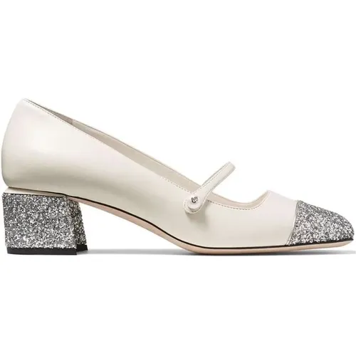 Glitzer Zwei-Ton Leder Blockabsatz Schuhe - Jimmy Choo - Modalova