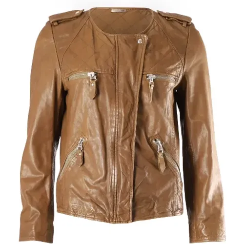 Quilted Brunt Skinn Motorcycle Jacket , female, Sizes: M - Isabel Marant Pre-owned - Modalova