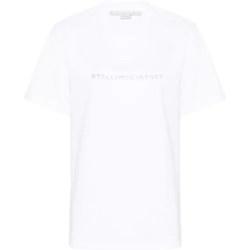 Logo Print Weiße T-Shirts und Polos , Damen, Größe: XS - Stella Mccartney - Modalova