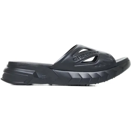 Schwarze Slider Sandalen mit Logo , Herren, Größe: 41 EU - Givenchy - Modalova