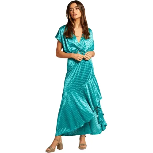 Flowing Textured Kleid , Damen, Größe: L - Alma en Pena - Modalova