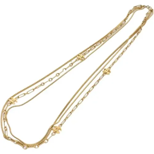 Pre-owned Gold necklaces , female, Sizes: ONE SIZE - Chanel Vintage - Modalova