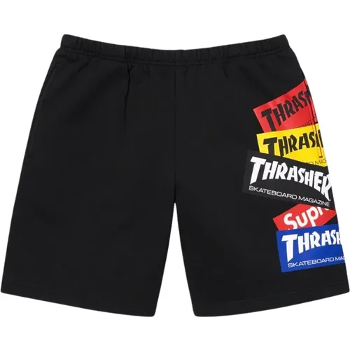 Limited Edition Multi Logo Sweatshort Schwarz , Herren, Größe: L - Supreme - Modalova