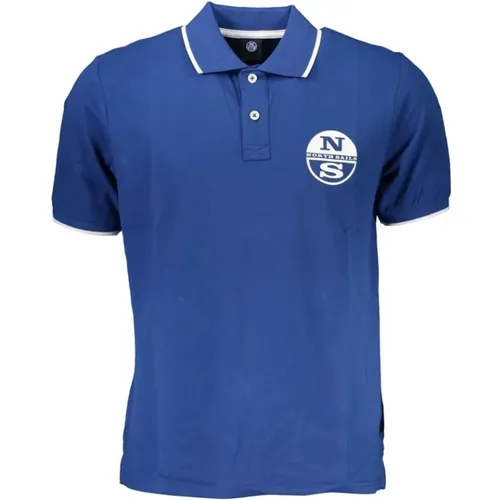 Blaues Baumwoll-Poloshirt mit Kurzen Ärmeln , Herren, Größe: XL - North Sails - Modalova