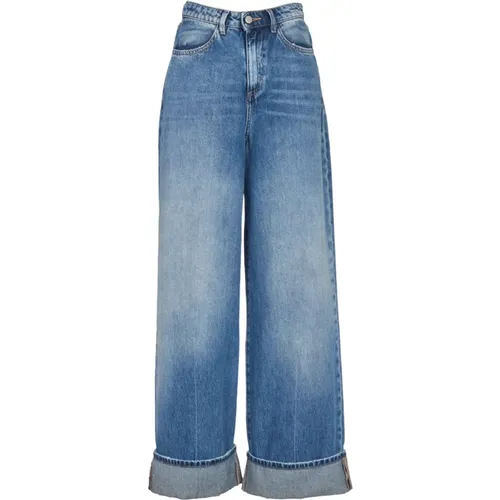 Klassische Denim-Jeans mit Manschetten , Damen, Größe: W27 - Icon Denim - Modalova