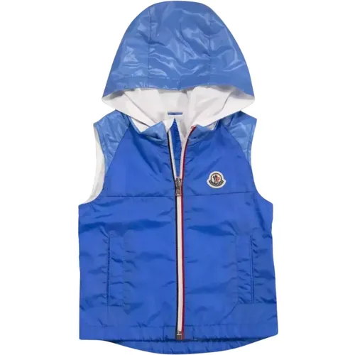 Blaue Kapuzenweste für Kinder - Moncler - Modalova