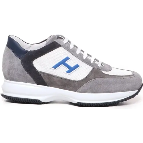 Interaktive Sneakers in Grau/Weiß/Blau , Herren, Größe: 40 1/2 EU - Hogan - Modalova